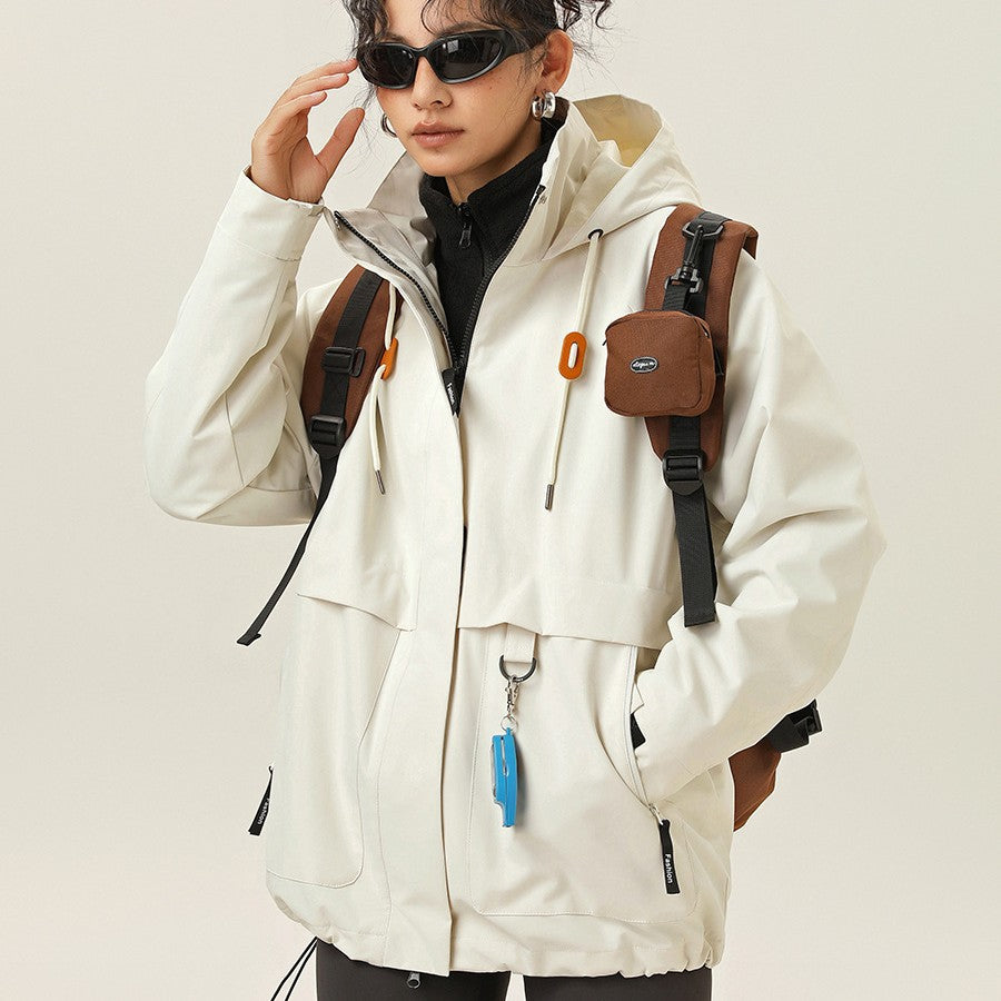 Damen Kapuzen-Utility-Parka mit wasserdichter Membran, großen Fronttaschen & verstellbarem Saum Nord Taschen