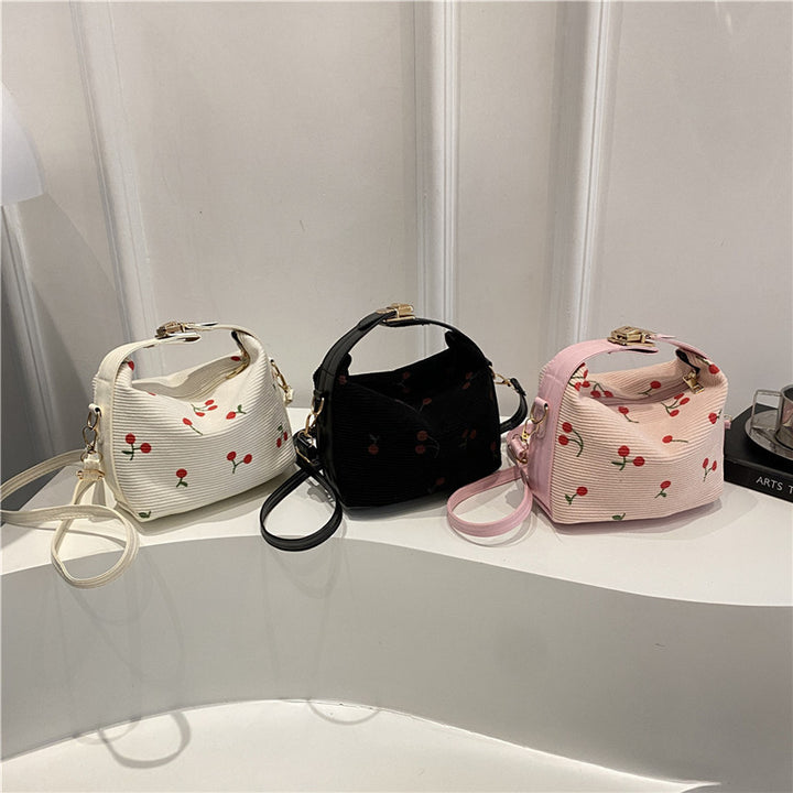 Damen Umhängetasche mit fröhlichem Kirschdesign und verstellbarem Schulterriemen Nord Taschen