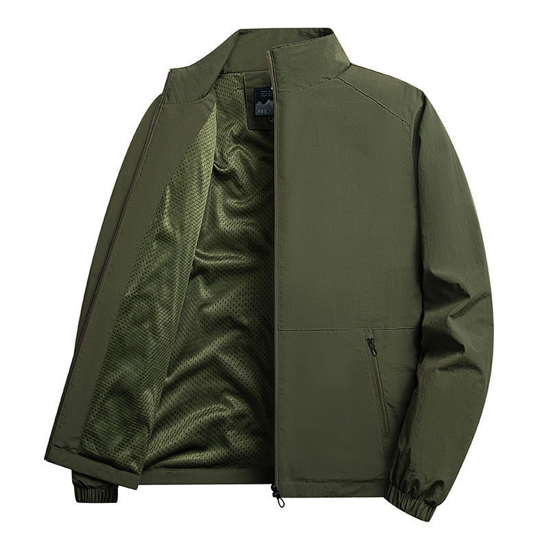 Herren Leichte windabweisende Fleecejacke mit Stehkragen und Reißverschlusstaschen Nord Taschen