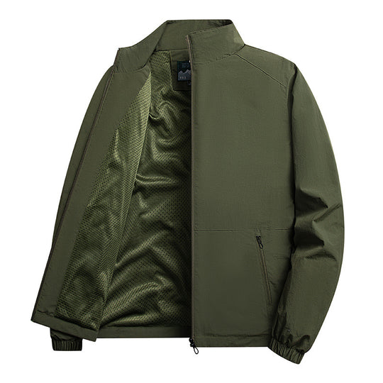 Herren Leichte windabweisende Fleecejacke mit Stehkragen und Reißverschlusstaschen Nord Taschen