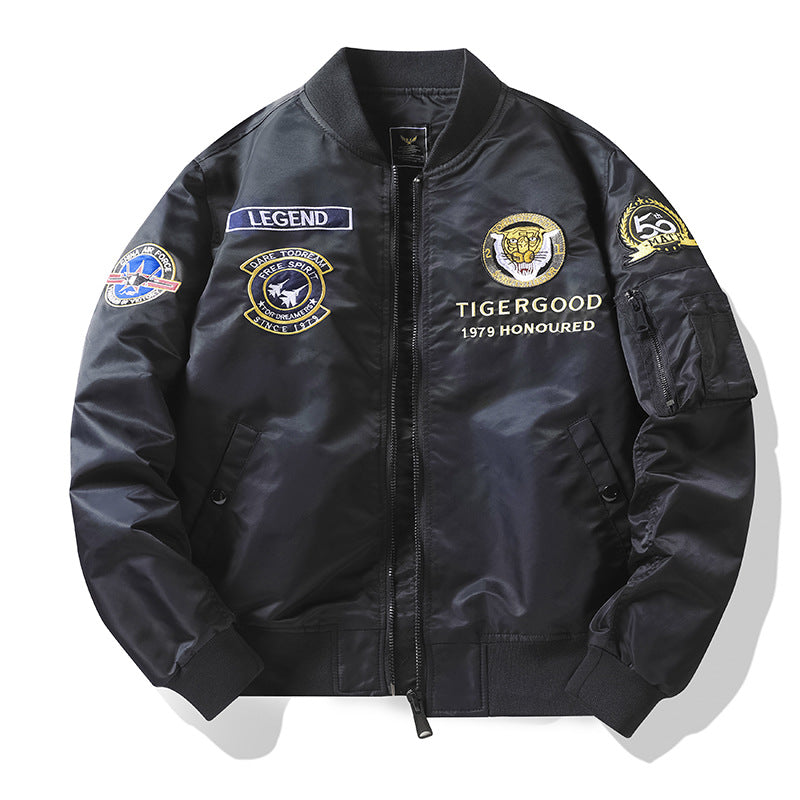 Herren Sportliche Bomberjacke mit vielen detaillierten Patches Nord Taschen