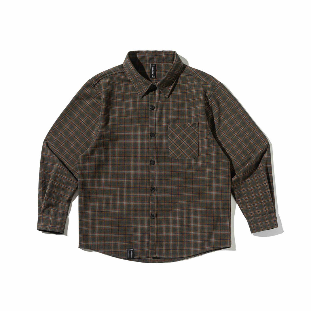 Herren Karierte Hemdjacke aus schwerem Twill mit Brustpattentasche und gerundetem Saum Nord Taschen