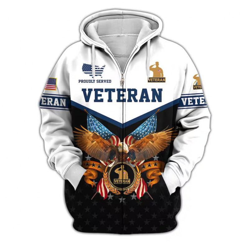 Herren Kapuzensweater mit amerikanischem Veteranenmotiv Nord Taschen