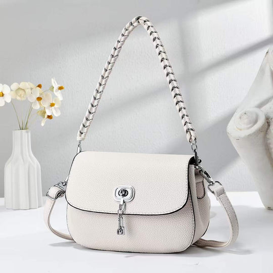 Damen elegante Umhängetasche mit strukturierter Oberfläche und geflochtenem Schulterriemen Nord Taschen