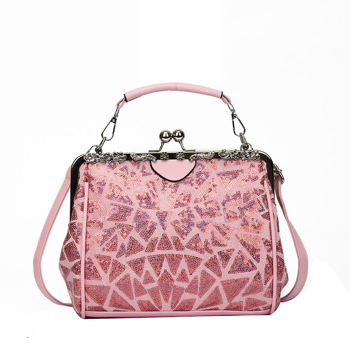 Damen stilvolle Abendtasche mit Glitter-Applikationen Nord Taschen