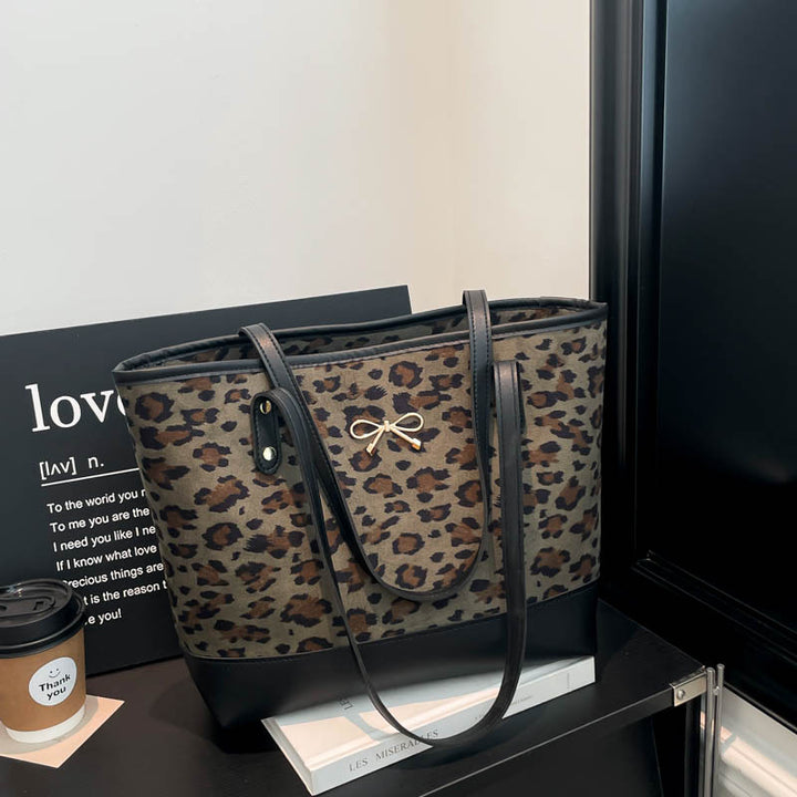 Damen Shopper-Tasche mit elegantem Leopardenmuster und praktischen Tragegriffen Nord Taschen