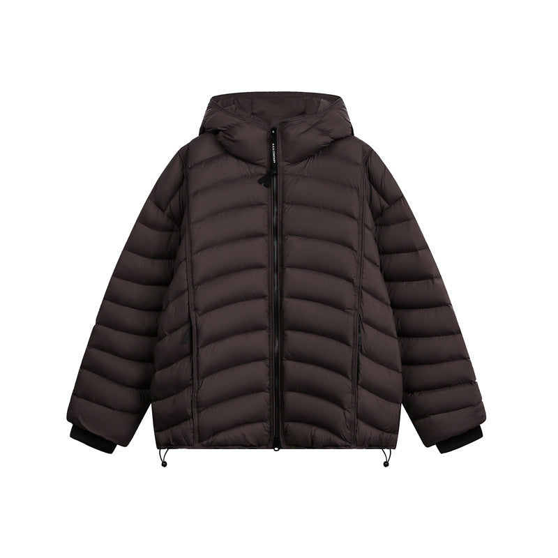 Damen Leichte Steppdaunenjacke mit Kapuze und verstellbarem Saum Nord Taschen