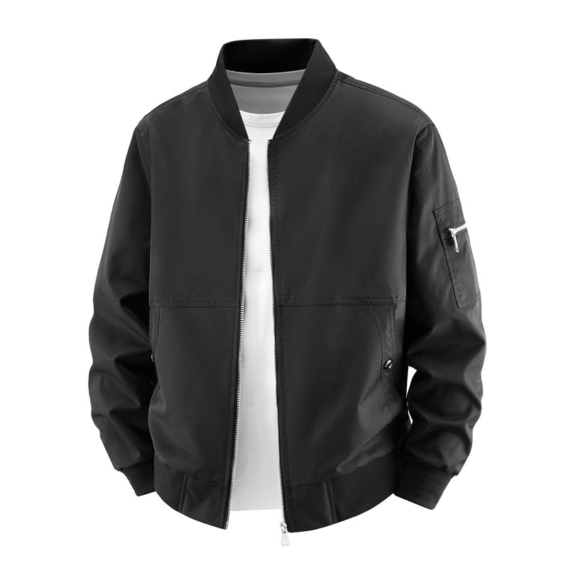 Men's  minimalist zip-front bomber jacket with concealed welt pockets and sleeve utility pocket Nord Taschen