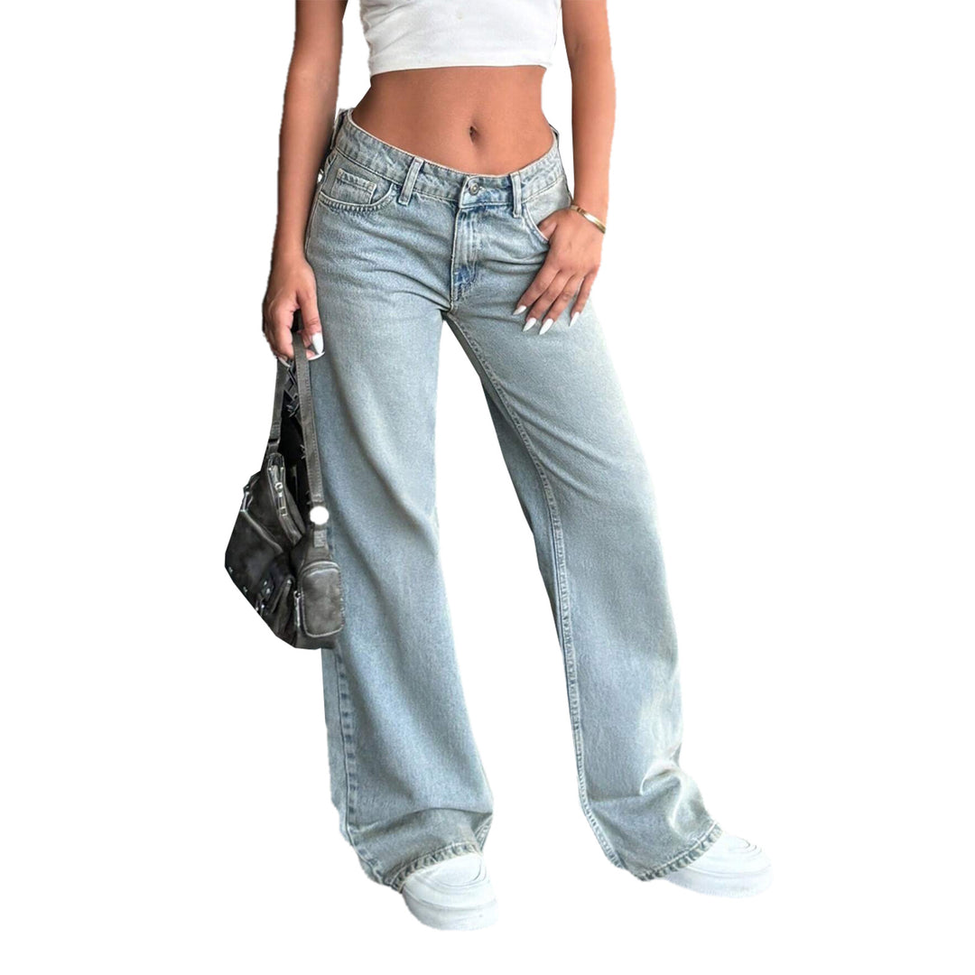 Damen Tief sitzende weite Schlagjeans aus Vintage-Denim Nord Taschen