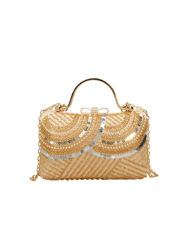 Damen glamouröse Clutch-Handtasche mit funkelndem Perlenbesatz Nord Taschen