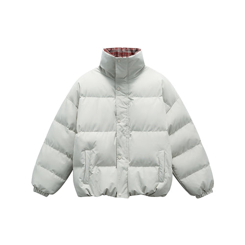 Unisex Kurzboxy wattierte Isolationsjacke mit extra hohem Stehkragen und kariertem Innenfutter Nord Taschen