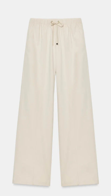 Damen Weite High-Waist-Hose mit elastischem Bund und Kordelzug Nord Taschen