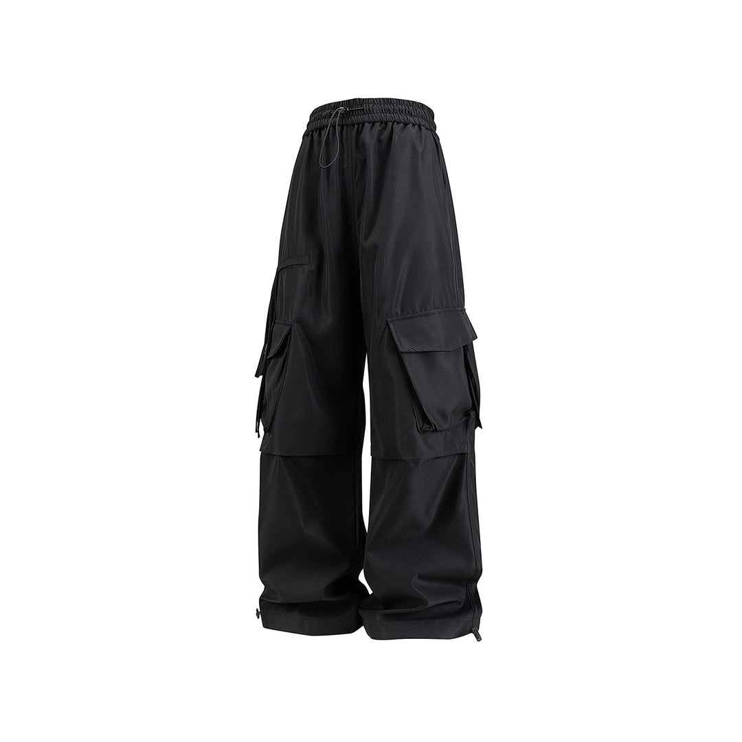 Damen Weite Cargo‑Hose im Baggy‑Cut mit elastischem Tunnelzugbund, Klapp‑Utility‑Taschen und verstellbarem Beinabschluss Nord Taschen