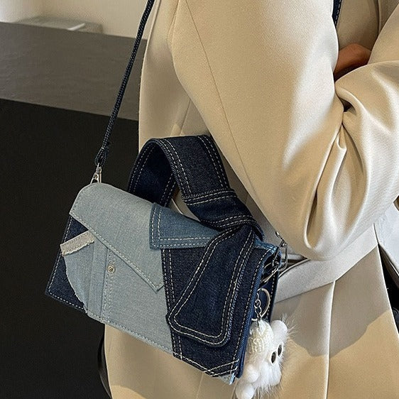 Damen modische Umhängetasche im kreativen Denim-Design Nord Taschen