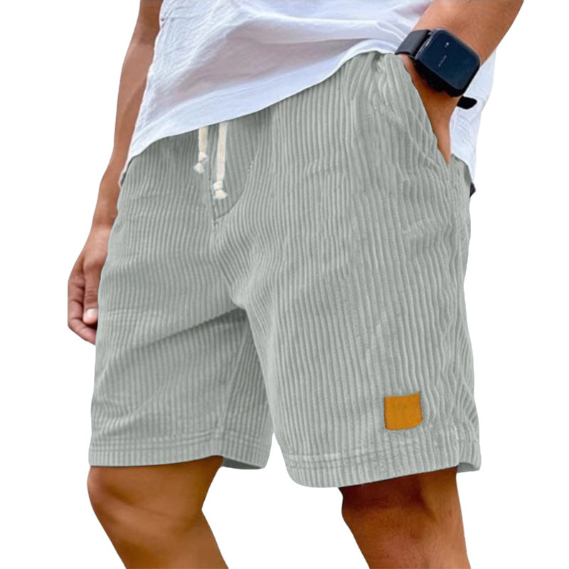 Herren nan Feincord-Shorts mit elastischem Tunnelzugbund, Kordelzug und tiefen Eingrifftaschen Nord Taschen
