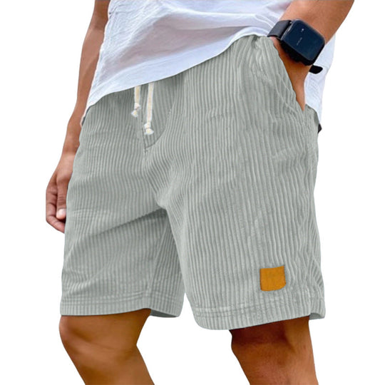 Herren nan Feincord-Shorts mit elastischem Tunnelzugbund, Kordelzug und tiefen Eingrifftaschen Nord Taschen