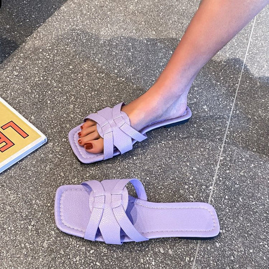 Damen stylische Riemchen-Pantoletten mit komfortabler Sohle