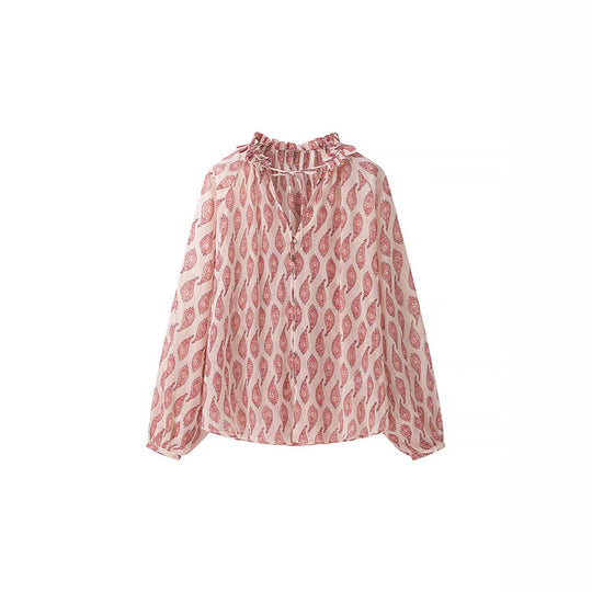 Damen Chiffonbluse mit Volantkragen und Paisley‑Print Nord Taschen
