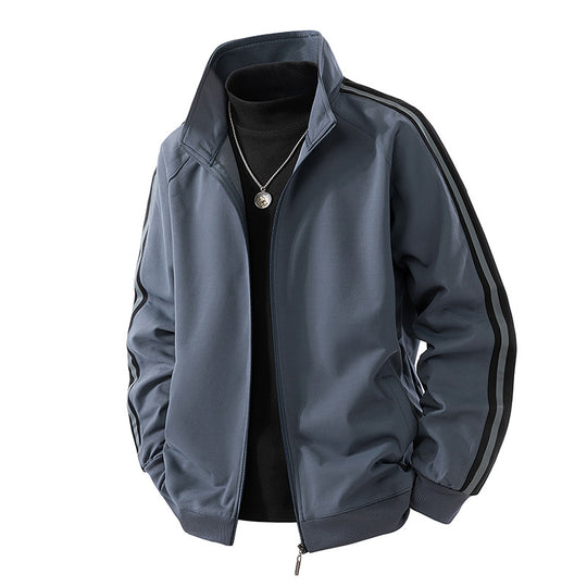 Herren Sportive Zipjacke mit Stehkragen und kontrastierenden Ärmestreifen Nord Taschen