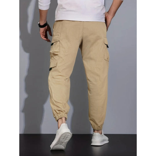 Herren Kord-Cargo-Jogginghose mit elastischem Bund, Tunnelzug & Multifachtaschen Nord Taschen
