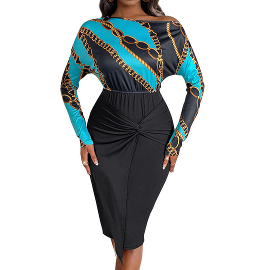 Damen Elegantes Knielanges Kleid mit Drapierungsdetails Nord Taschen