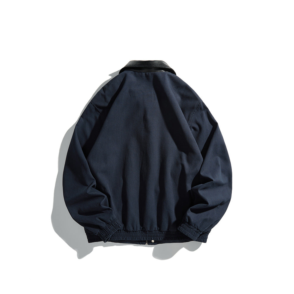 Herren Maskuliner Boxy-Fieldblouson mit kontrastierendem Kunstlederkragen und verdeckter Druckknopfleiste Nord Taschen