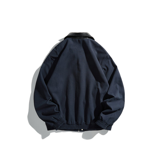 Herren Maskuliner Boxy-Fieldblouson mit kontrastierendem Kunstlederkragen und verdeckter Druckknopfleiste Nord Taschen