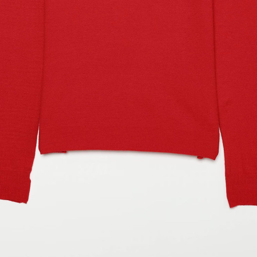 Damen Feinstrick-Poloshirt mit Kontrastkragen und verdeckter Knopfleiste Nord Taschen