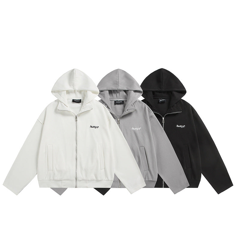 Unisex Oversize-Kapuzenjacke mit Zwei-Wege-Reißverschluss, geradem Saum und dezentem Logo-Emblem Nord Taschen