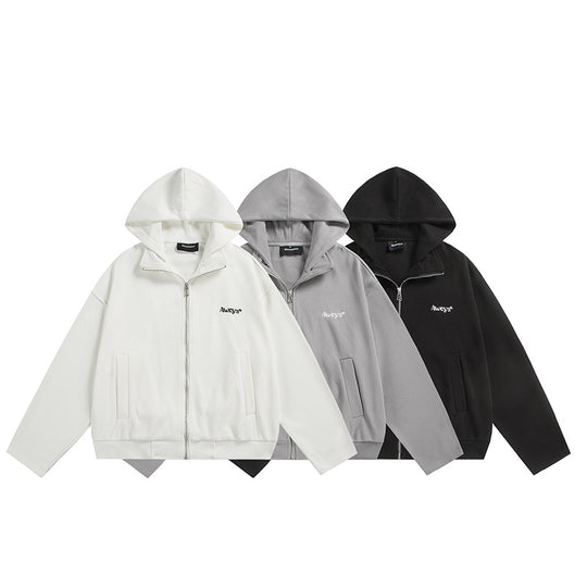 Unisex Oversize-Kapuzenjacke mit Zwei-Wege-Reißverschluss, geradem Saum und dezentem Logo-Emblem Nord Taschen