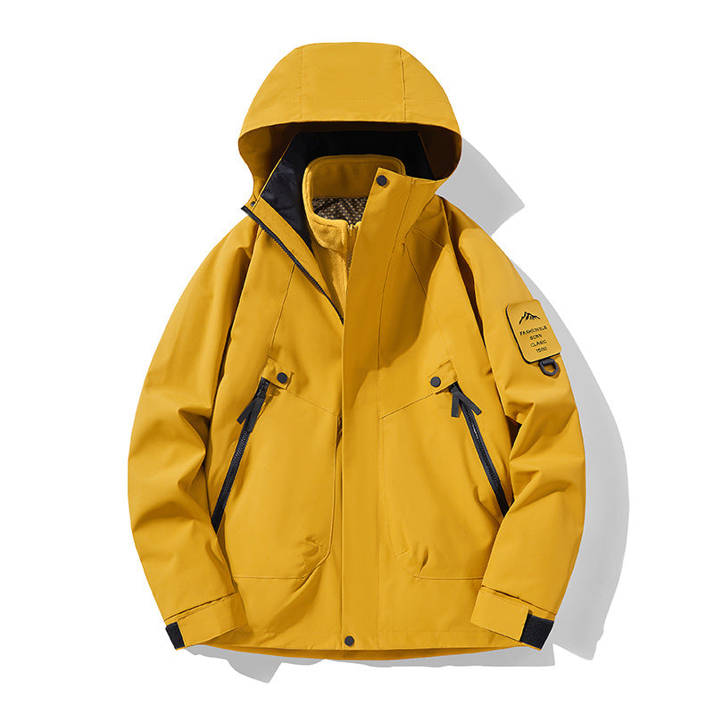 Unisex Wasserdichte, atmungsaktive Hardshell-Outdoorjacke mit Kapuze Nord Taschen