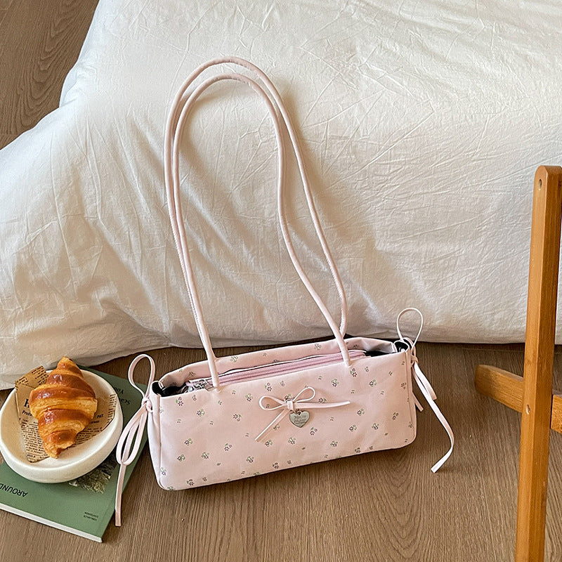 Damen Handtasche mit verspieltem Blumendruck und eleganter Schleifenverzierung Nord Taschen