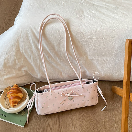 Damen Handtasche mit verspieltem Blumendruck und eleganter Schleifenverzierung Nord Taschen