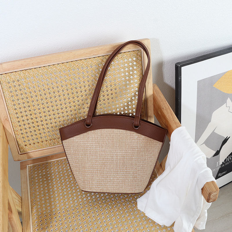 Damen Shopper-Tasche mit geflochtenem Struktur-Design und abnehmbarem Innenbeutel Nord Taschen