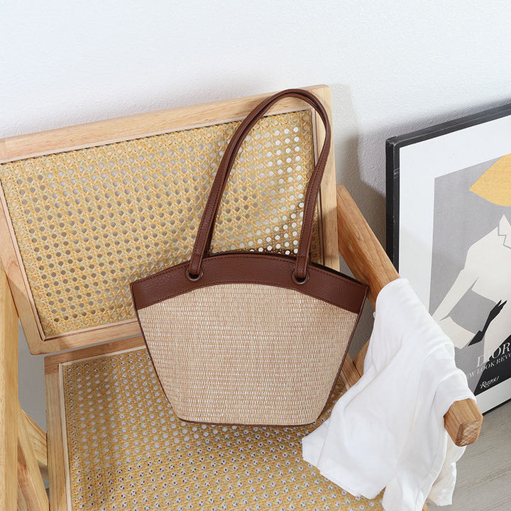 Damen Shopper-Tasche mit geflochtenem Struktur-Design und abnehmbarem Innenbeutel Nord Taschen