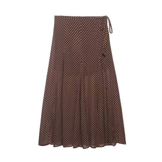 Damen Wickel‑Midirock aus Chiffon mit Polka‑Dot‑Muster Nord Taschen