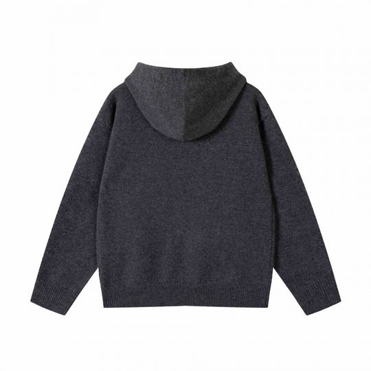 Unisex Oversize-Feinstrick-Kapuzenpullover mit Raglanärmeln und geripptem Saum Nord Taschen