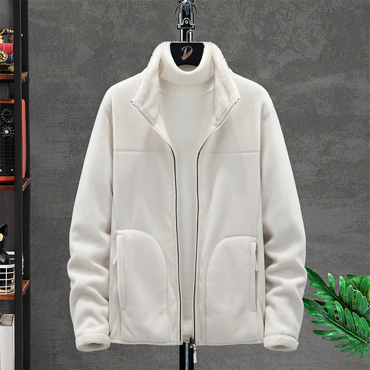 Damen Kuschelige Fleecejacke mit Teddyfutter, Stehkragen und Zwei Reißverschlusstaschen Nord Taschen