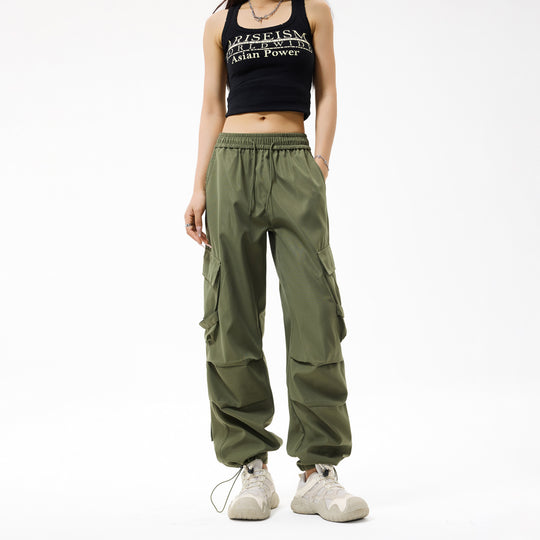 Herren Baggy‑Cargo‑Hose mit modularen Klappfächern, Band‑Details und Kordelbund Nord Taschen