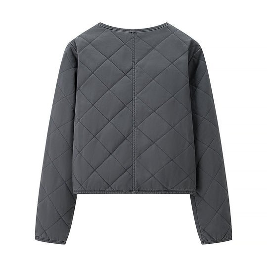 Damen Leichte gesteppte Kurzjacke mit Rundhalsausschnitt, durchgehendem Reißverschluss und dezenter Taillenlänge Nord Taschen