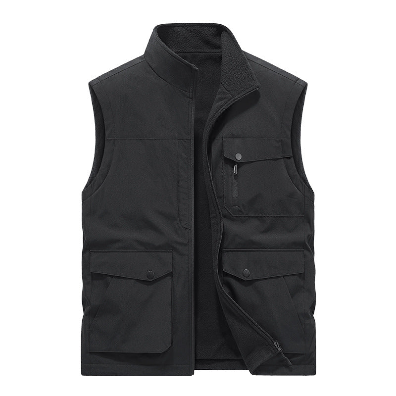 Herren Multifunktionale Utility-Weste mit Fleece-Innenfutter und Mehrfach-Taschen Nord Taschen