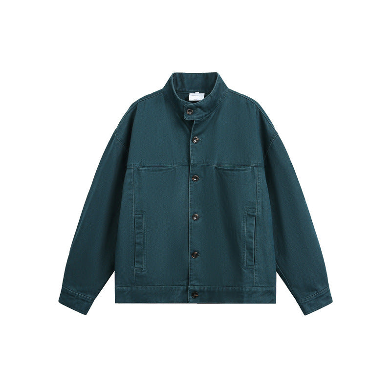 Unisex Kurz geschnittener Canvas-Arbeiterblouson mit hohem Stehkragen Nord Taschen