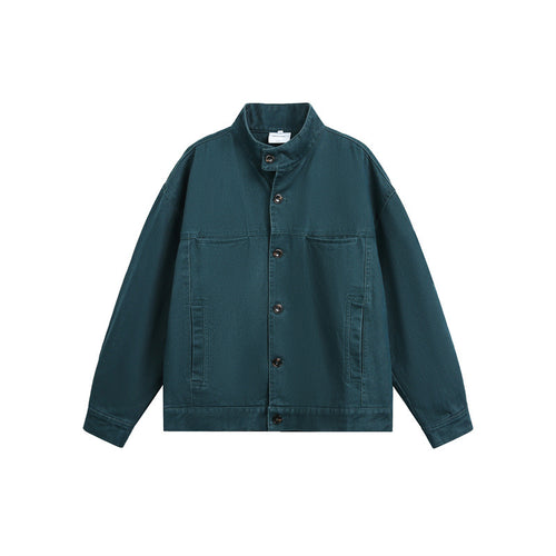Unisex Kurz geschnittener Canvas-Arbeiterblouson mit hohem Stehkragen Nord Taschen