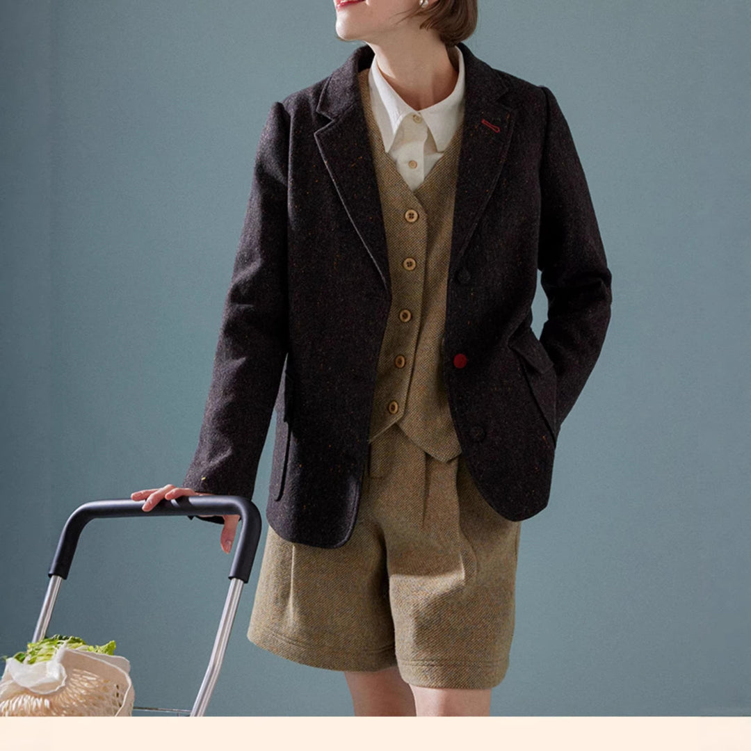 Damen Eleganter Tweed-Blazer mit feinen Akzenten Nord Taschen