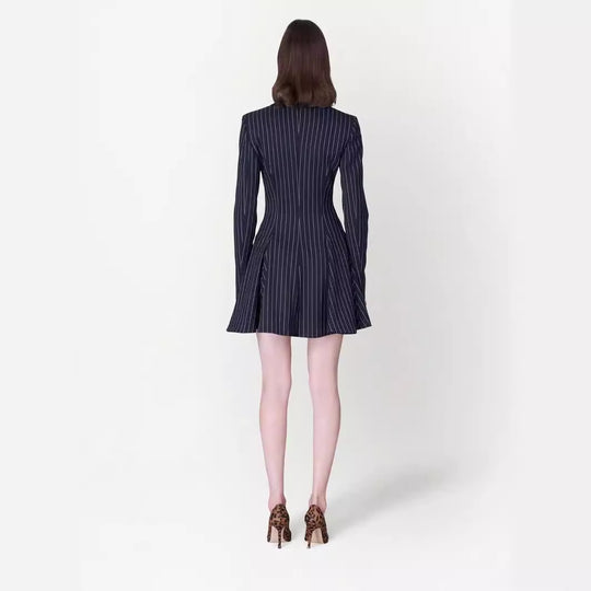 Damen Tailliertes Nadelstreifen-Blazerkleid im modernen Tailoring Nord Taschen