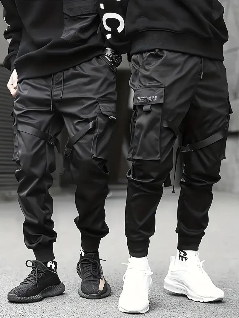 Herren Technische Cargo-Jogginghose mit Mehrfachtaschen, Gurtriemen & elastischem Bündchen Nord Taschen