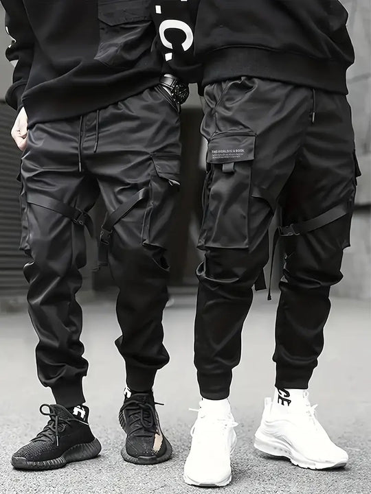 Herren Technische Cargo-Jogginghose mit Mehrfachtaschen, Gurtriemen & elastischem Bündchen Nord Taschen