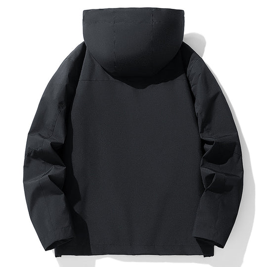 Herren Dreilagige wasserabweisende Kapuzen‑Outdoorjacke mit Mesh‑Futter und verdecktem Reißverschluss Nord Taschen