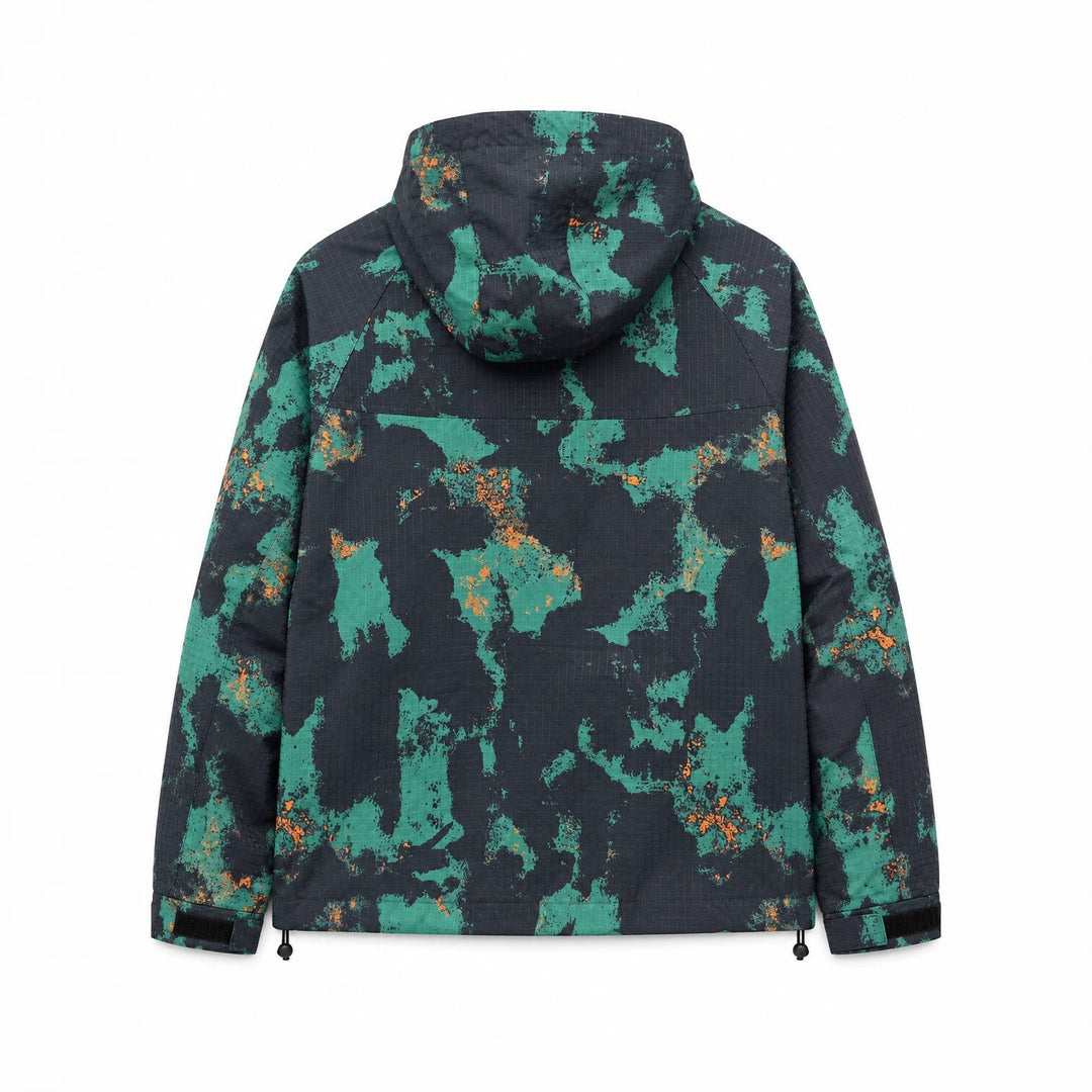 Herren Technische Camouflage-Outdoorjacke mit Kapuze, Ripstop und Multifunktionstaschen Nord Taschen