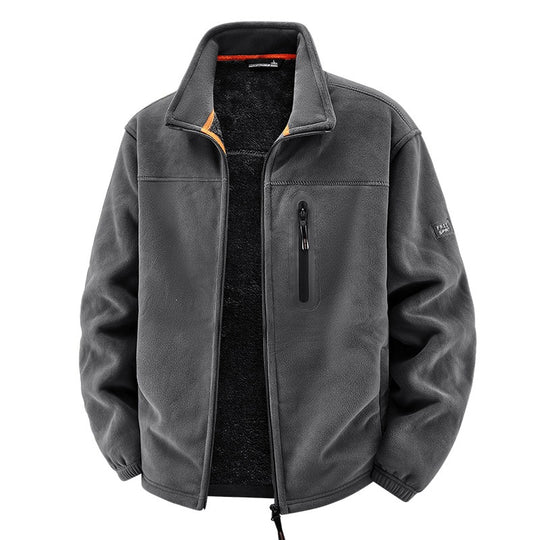 Herren Thermo-Fleece-Outdoorjacke mit Teddy-Innenfutter, Brustreißverschluss & windabweisender Oberfläche Nord Taschen